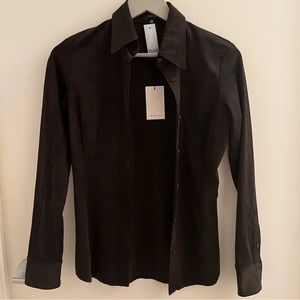 [NWT] Babaton Vegan Suede Vineet Blouse - Black